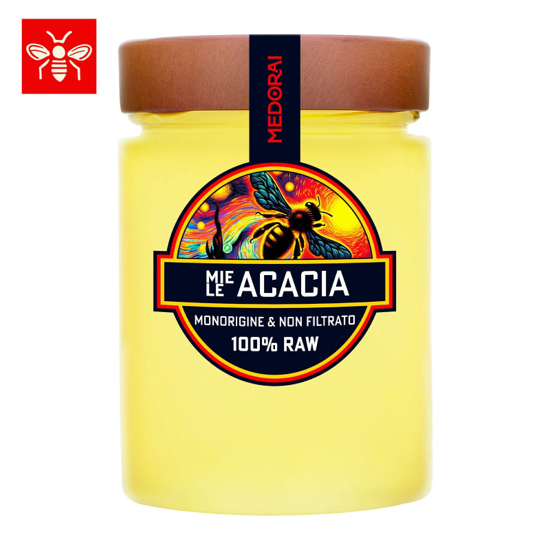 Miele di Acacia 100% Grezzo 410g Miele di Acacia 100% Grezzo 410g